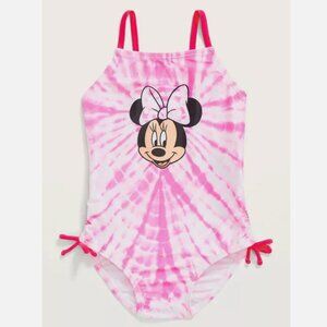NWT Old Navy Disney Minnie Mouse Pink Tie-Dye One-Piece Swimsuit 18-24M 2T 4T